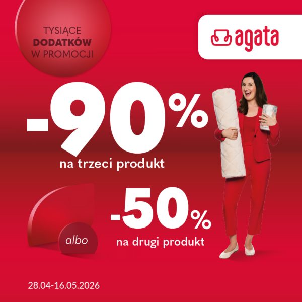 agata promocja -90% na trzeci produkt