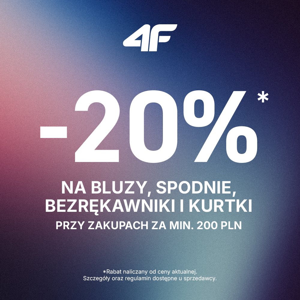 4f promocja bluzy spodnie bezrękawniki kurtki