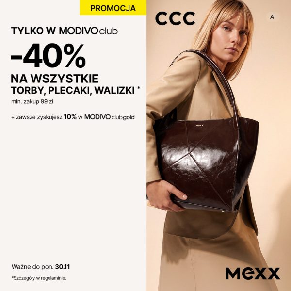 promocja -40% na torebki plecaki walizki ccc