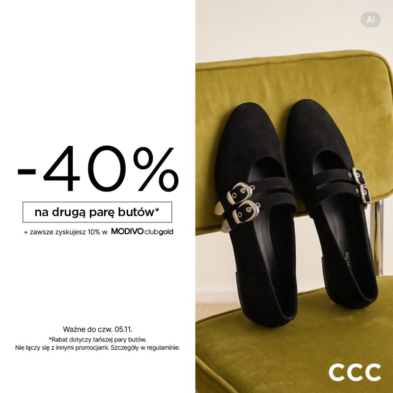 promocja ccc -40% na drugą parę butów