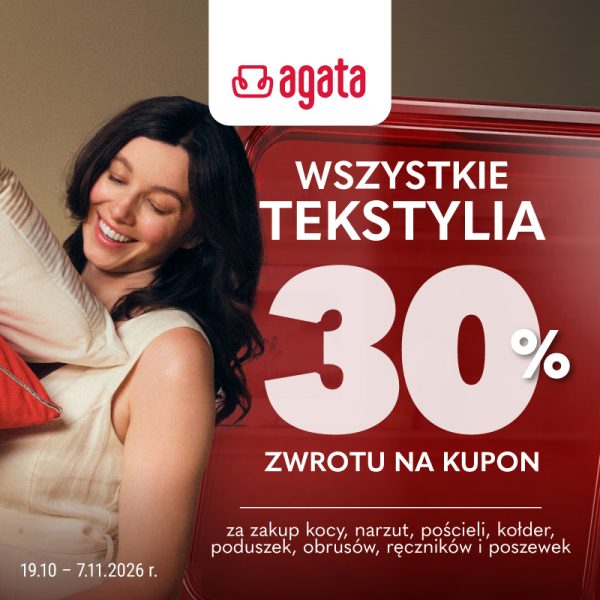 promocja -30% na wszystkie tekstylia agata galeria amber